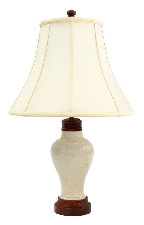 Chinese Glazed Ceramic Vase Mounted as a Lamp (1 of 6)