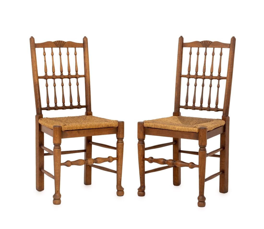 Lancashire Rush Seat Side Chairs, Pair (1 of 10)