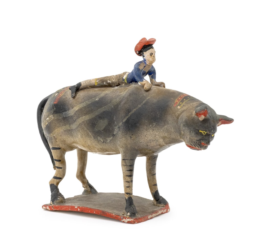 Mexican Folk Art Ceramic Figure and Cat Sculpture (1 of 10)