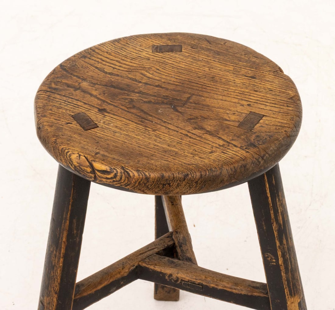 Rustic Ash Tripod Stool - 6