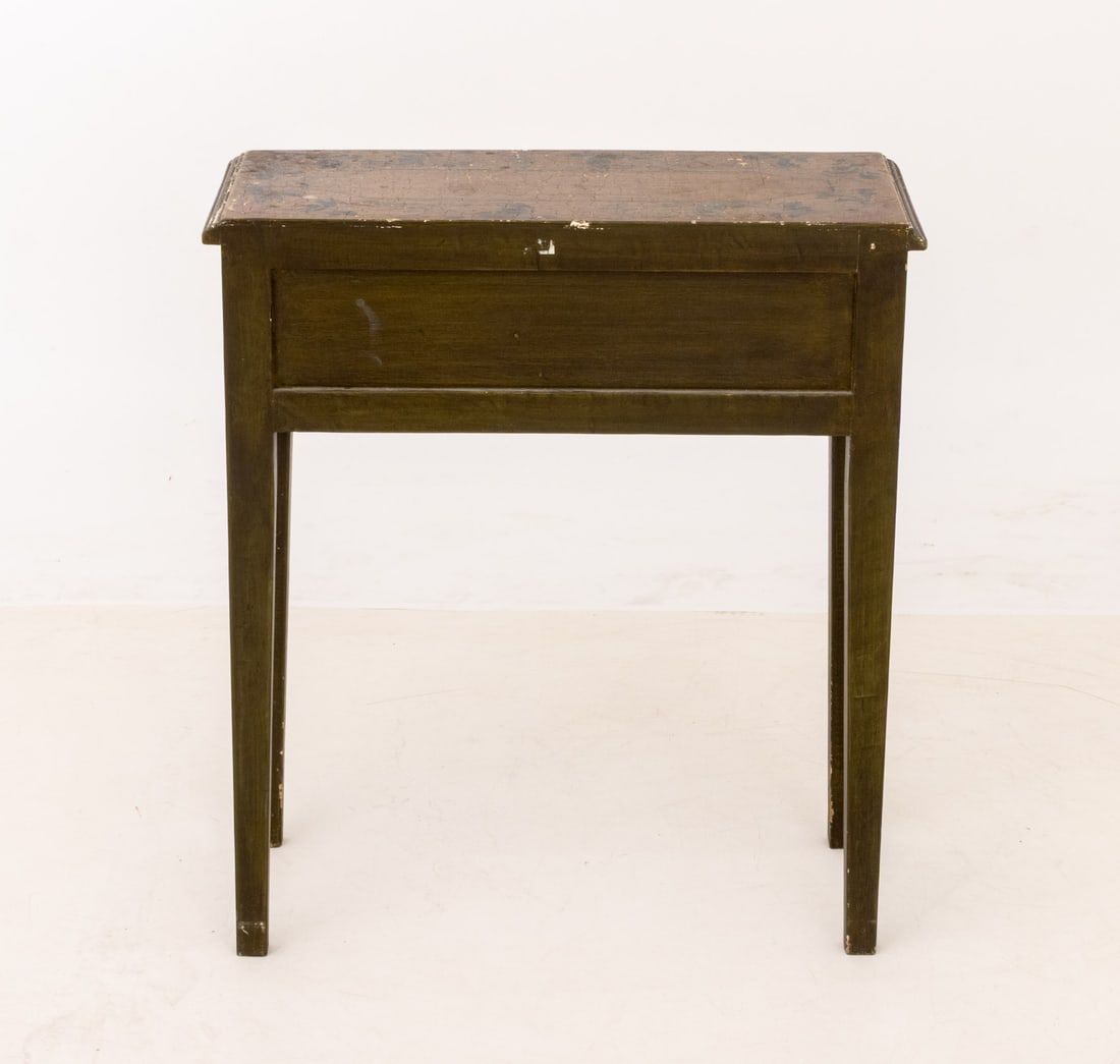 Distressed Paint-Decorated Side Table - 7