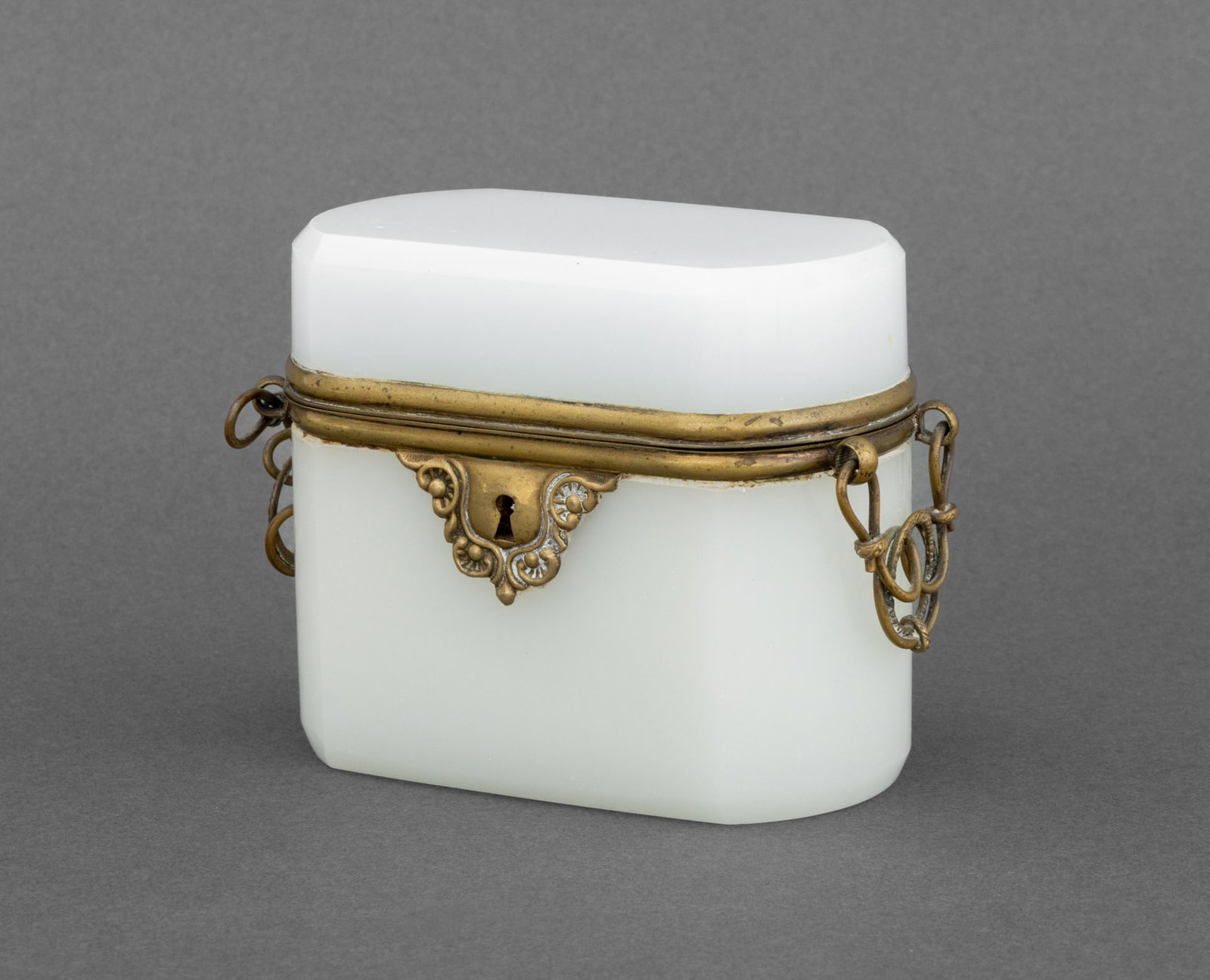 French Opaline Glass and Brass Covered Box (1 of 8)