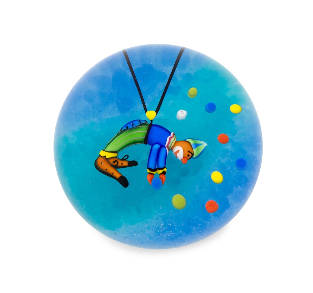Baccarat Acrobatic Clown Glass Paperweight, 1998 (1 of 5)