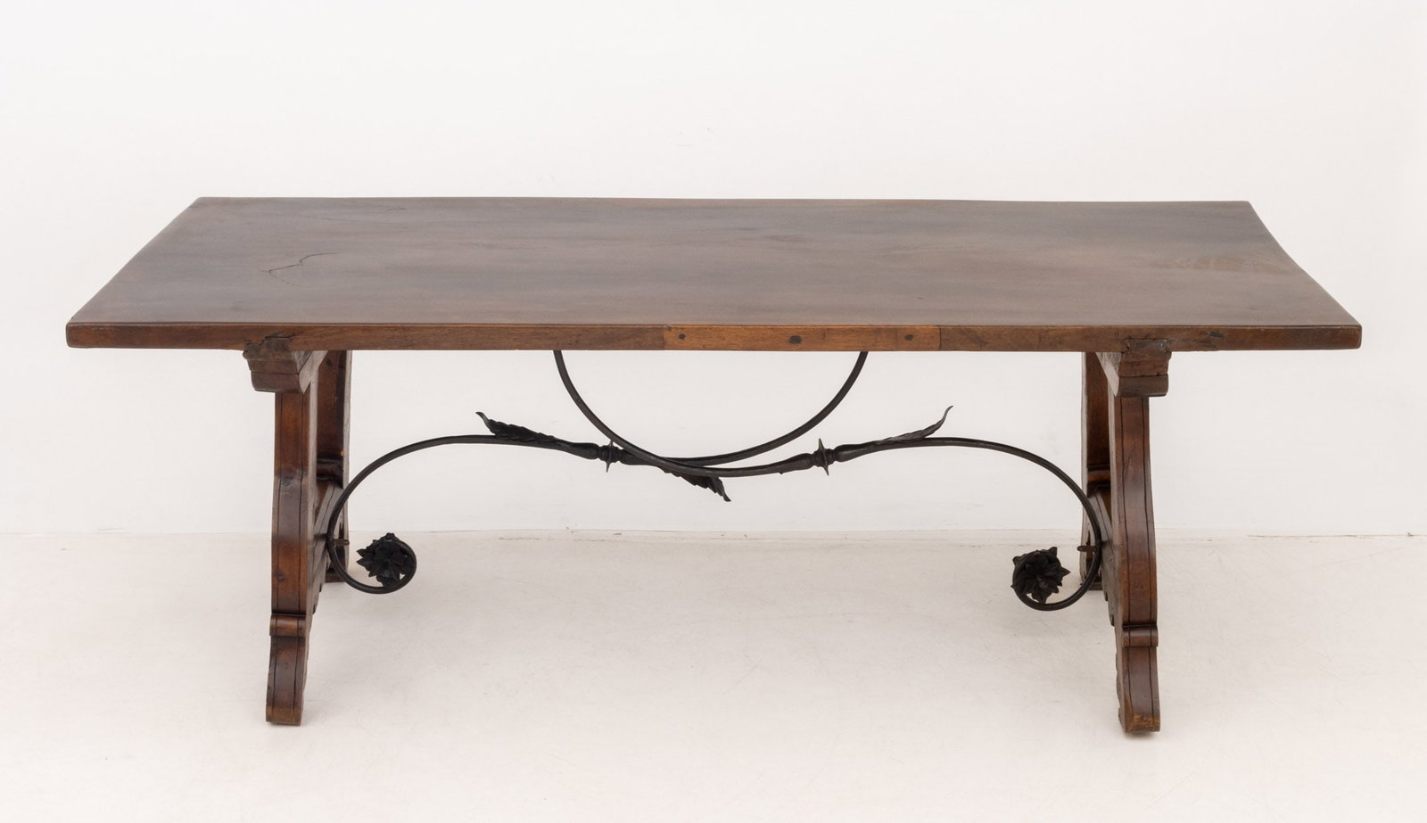 Spanish Baroque Style Walnut Trestle Table - 2