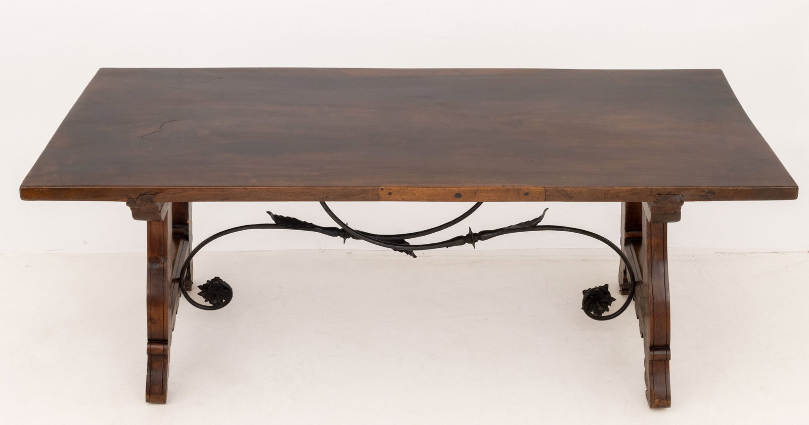 Spanish Baroque Style Walnut Trestle Table - 4