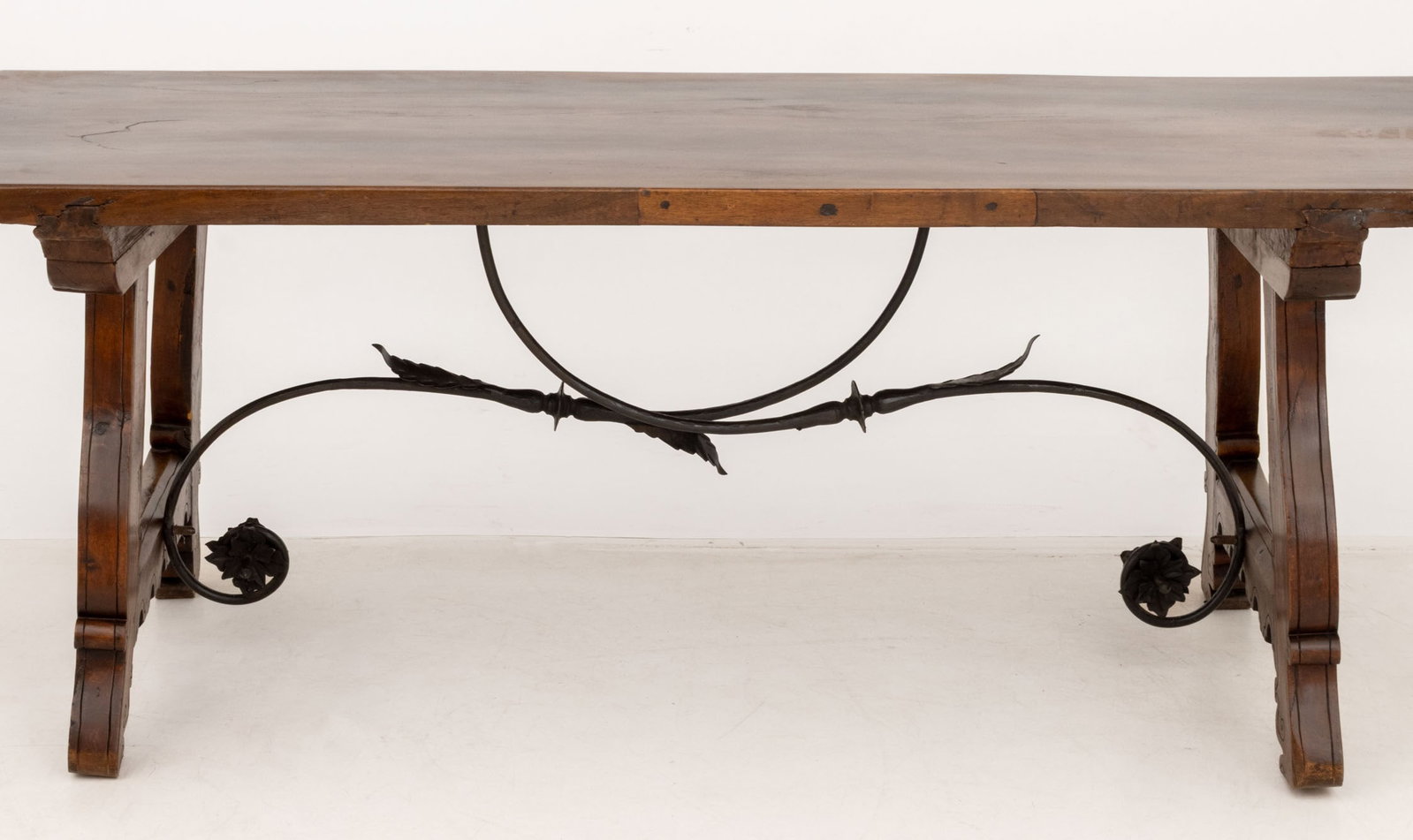 Spanish Baroque Style Walnut Trestle Table - 5