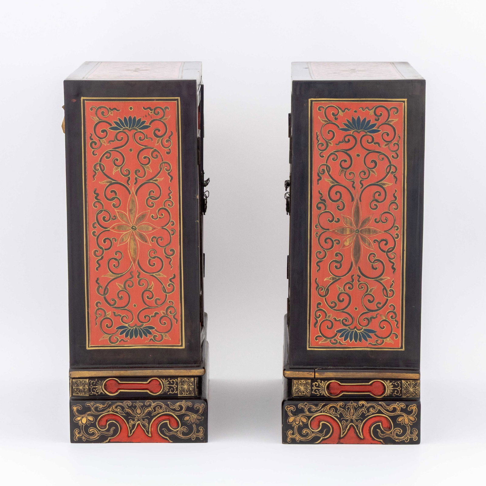 Chinese Lacquer Temple Cabinets, Pair - 10