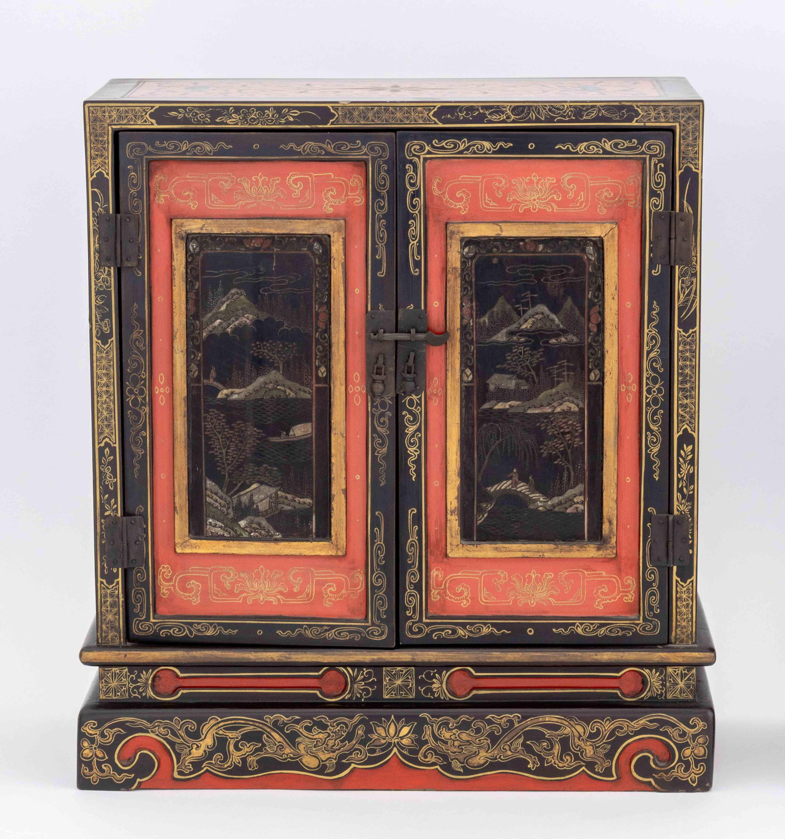 Chinese Lacquer Temple Cabinets, Pair - 4