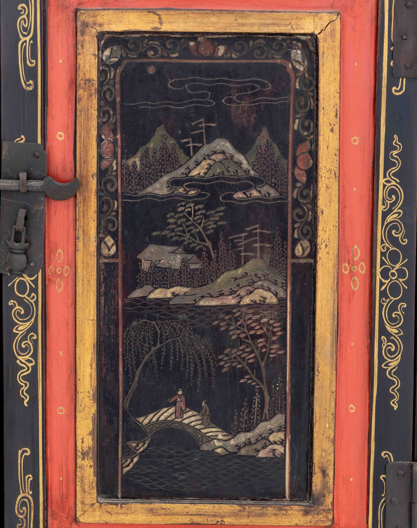 Chinese Lacquer Temple Cabinets, Pair - 6