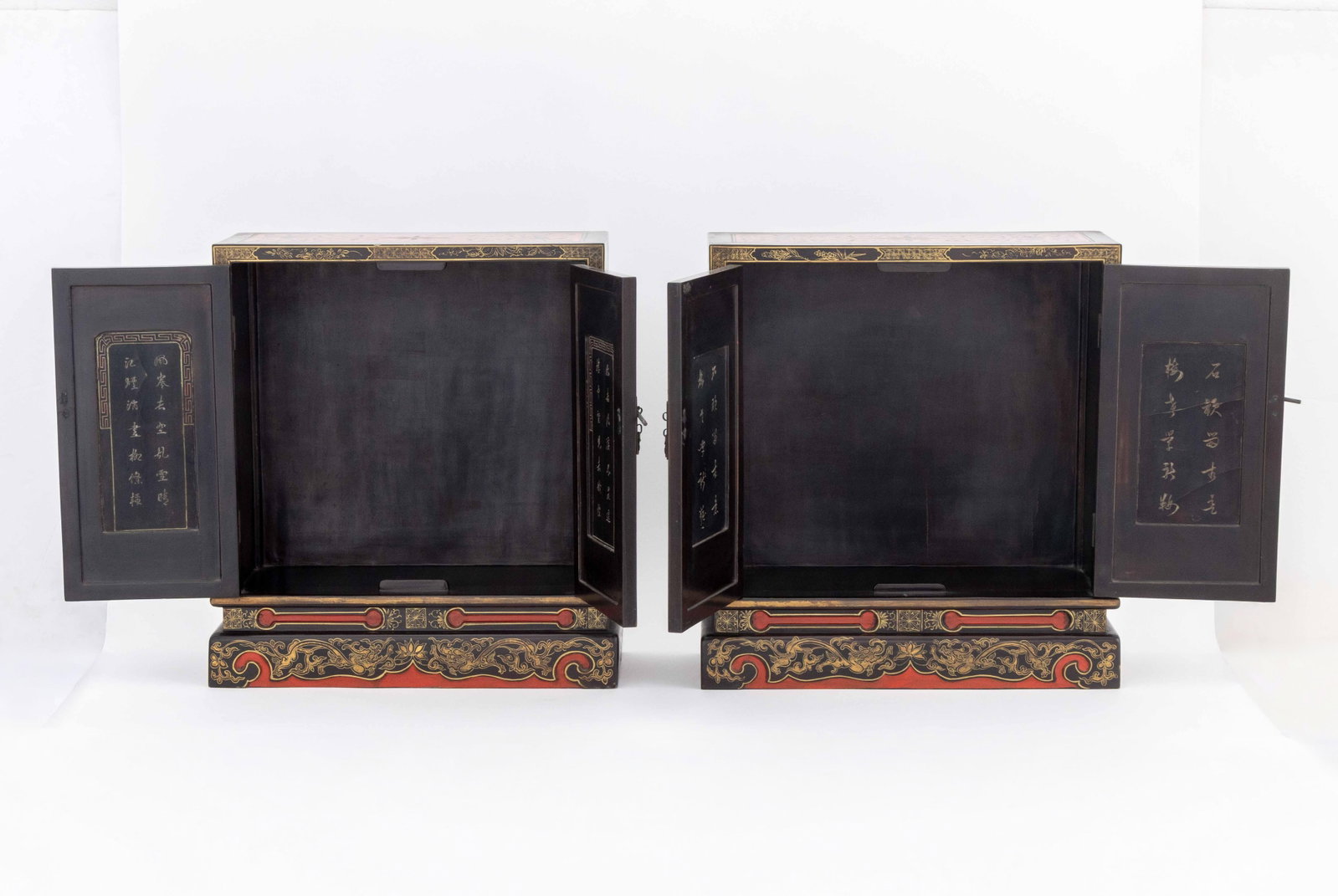 Chinese Lacquer Temple Cabinets, Pair - 7