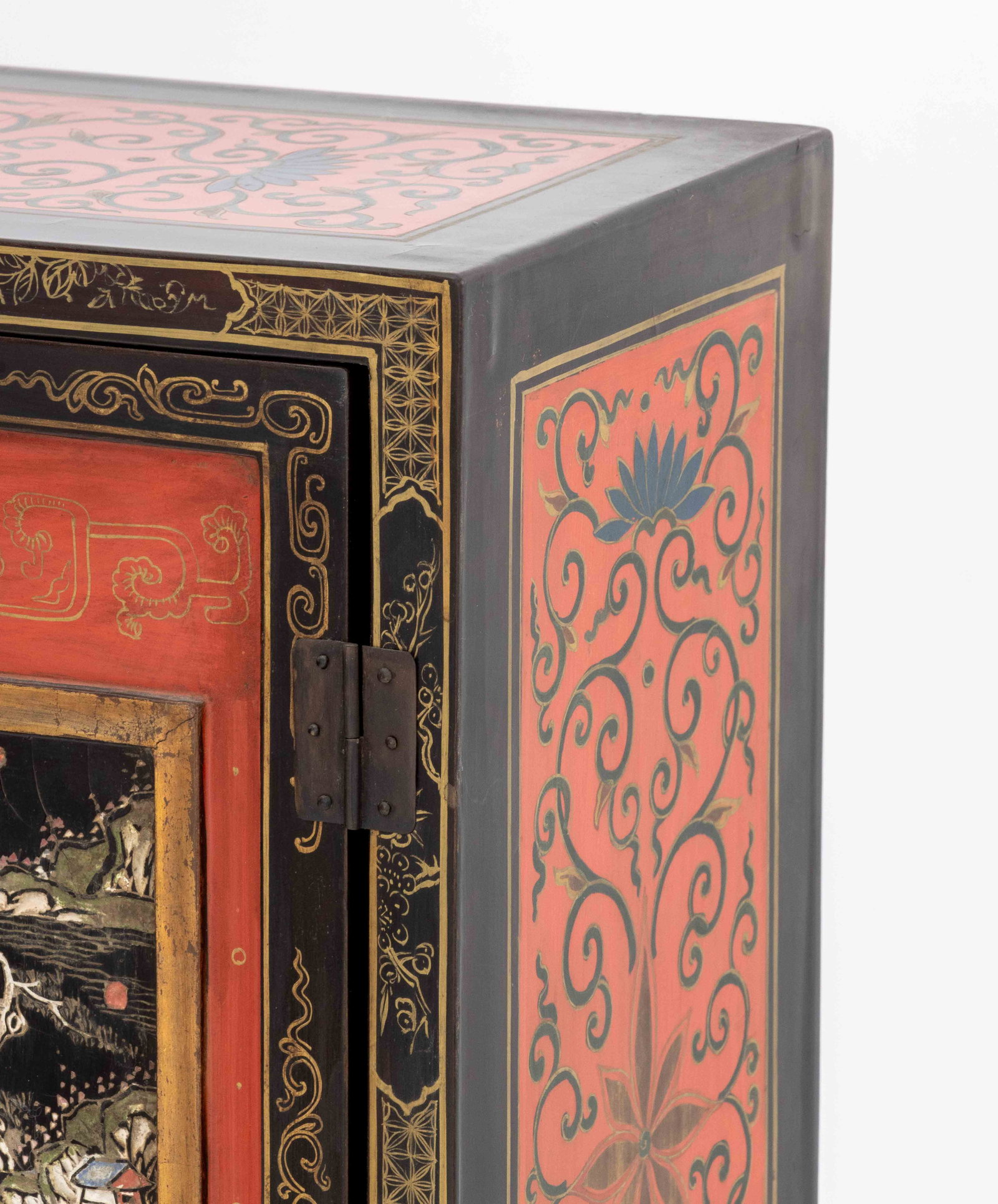 Chinese Lacquer Temple Cabinets, Pair - 8