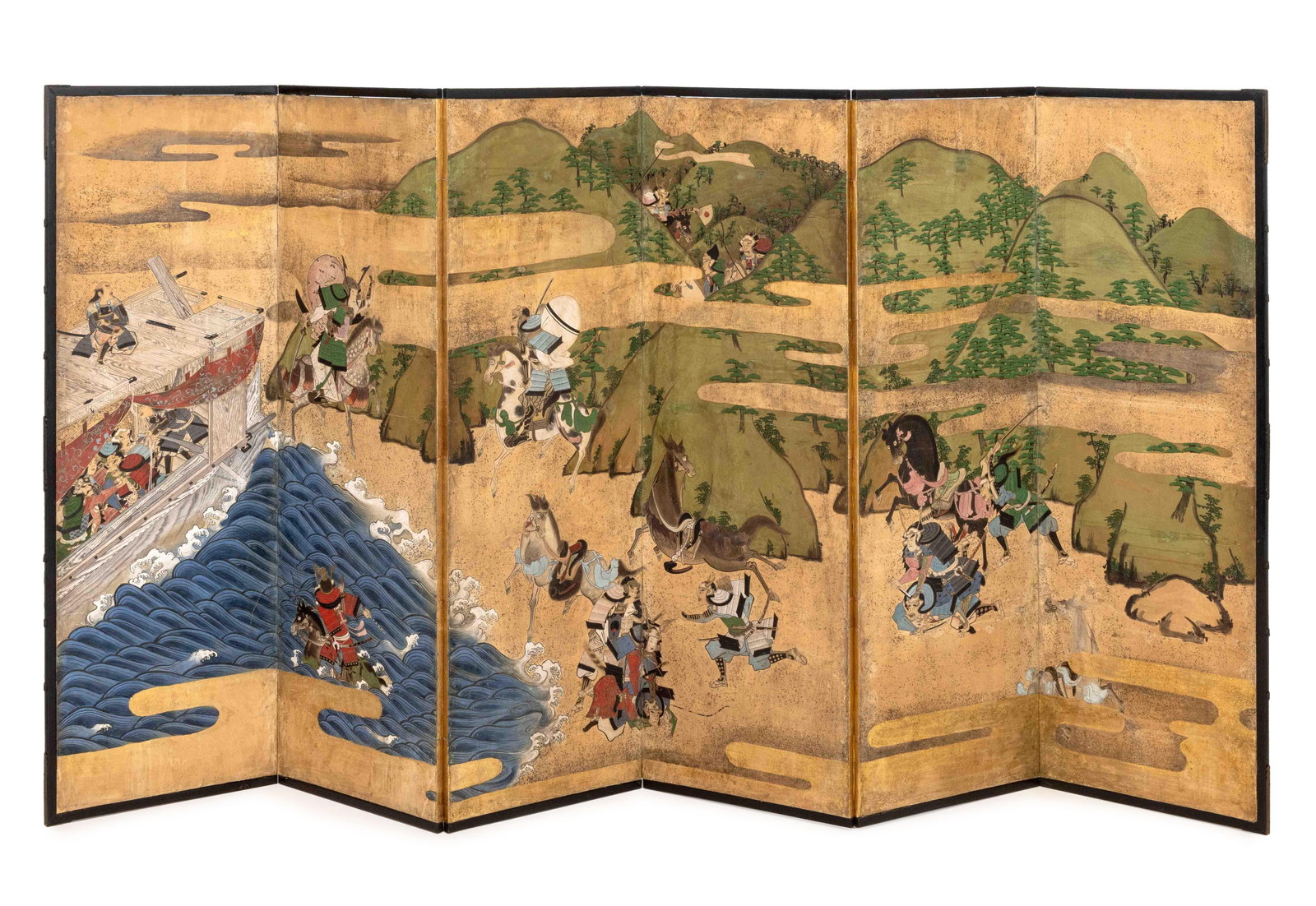Chinese Warrior Scene 6-Panel Folding Screen (1 of 11)