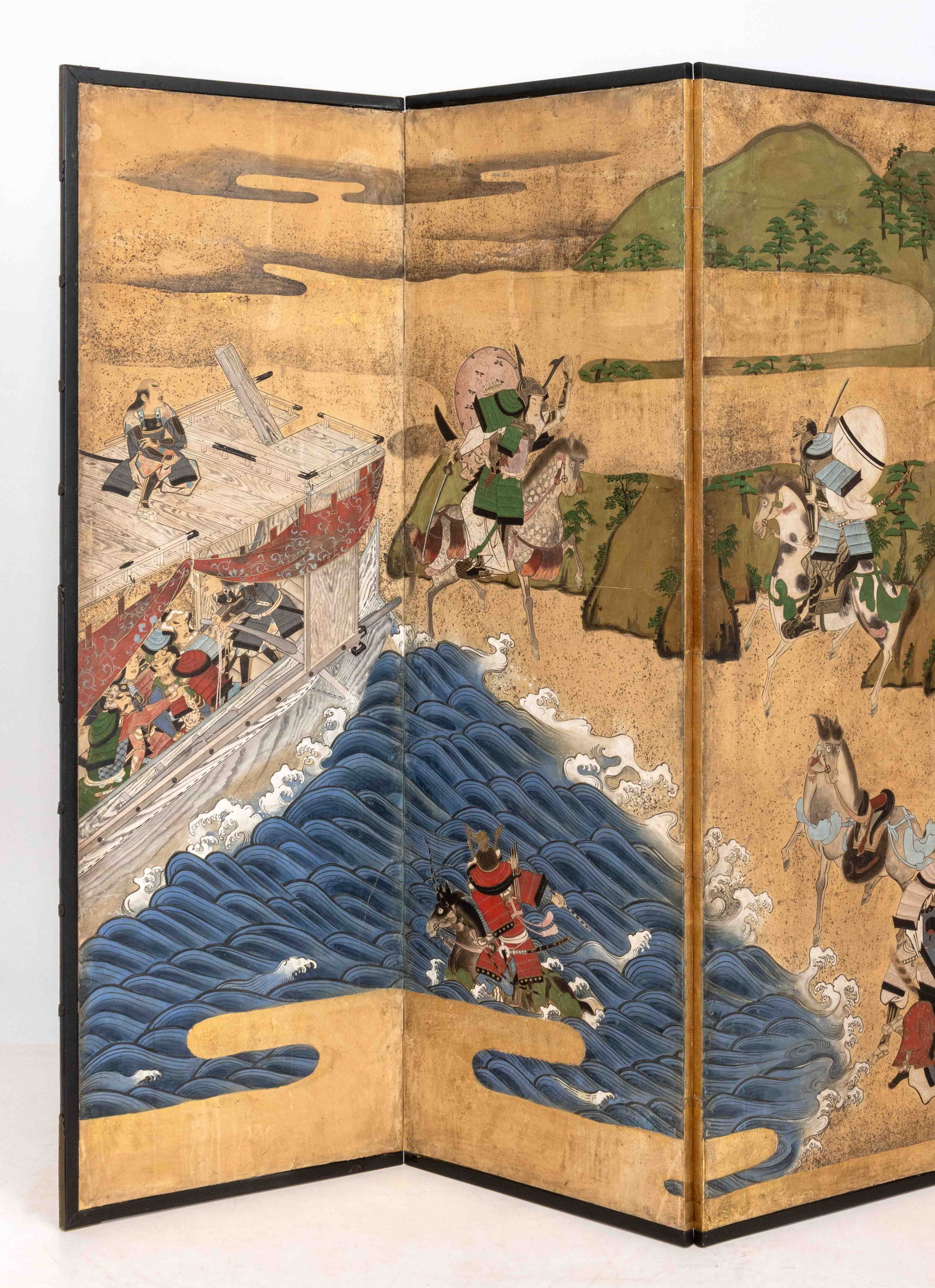 Chinese Warrior Scene 6-Panel Folding Screen - 2