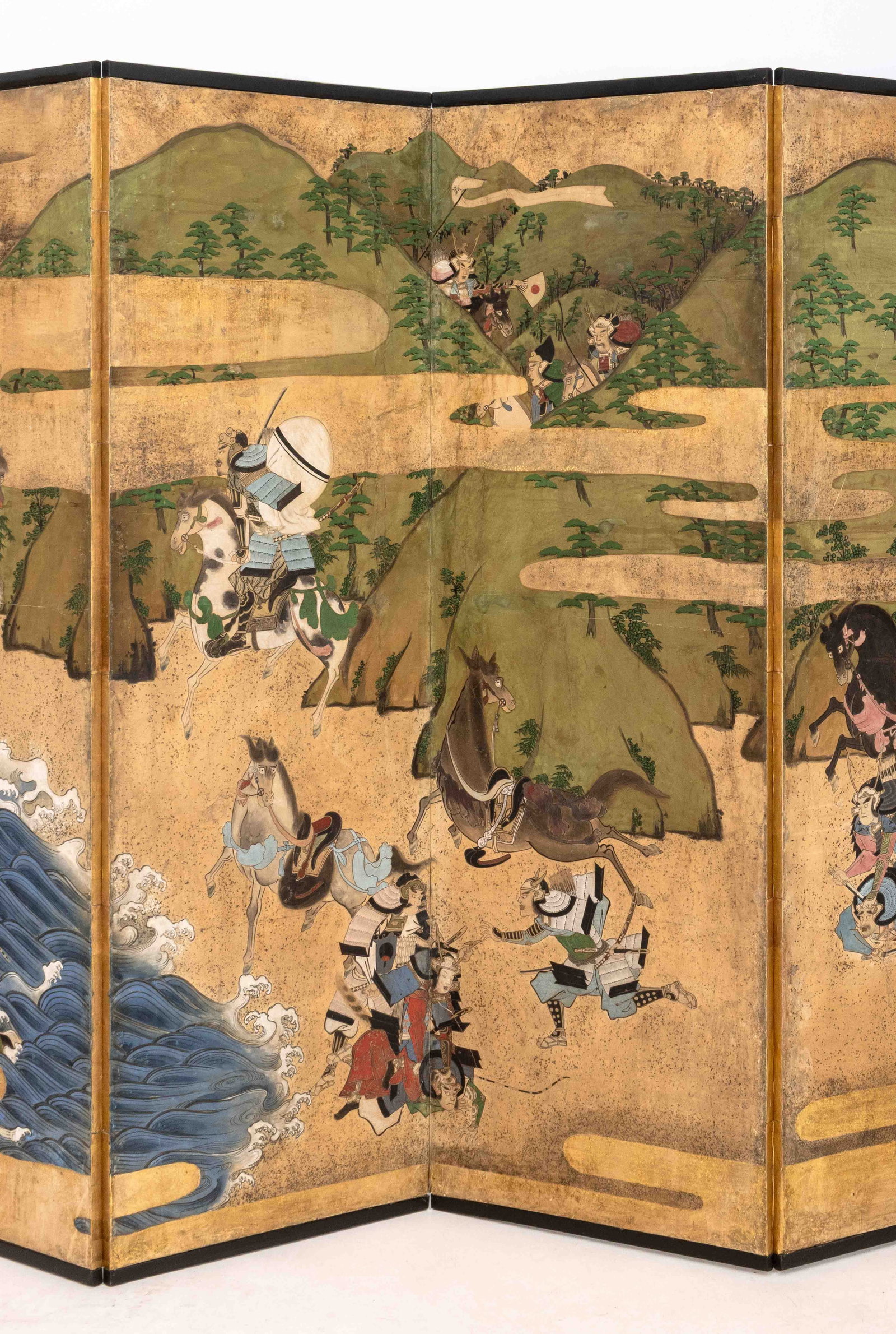 Chinese Warrior Scene 6-Panel Folding Screen - 3