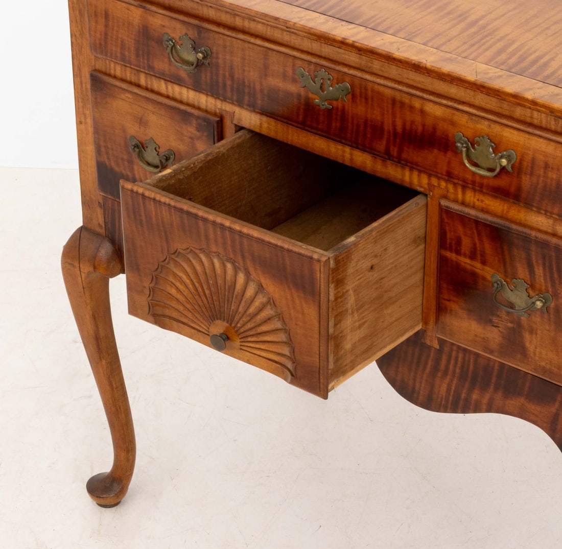 American Chippendale Maple Lowboy - 7