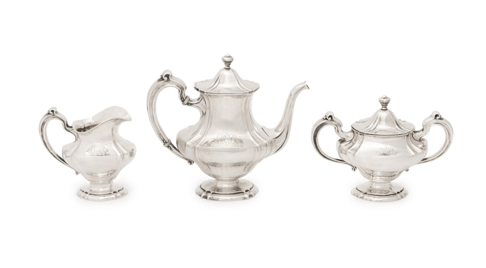 International Sterling Silver Tea Set, 3 Pcs. (1 of 10)