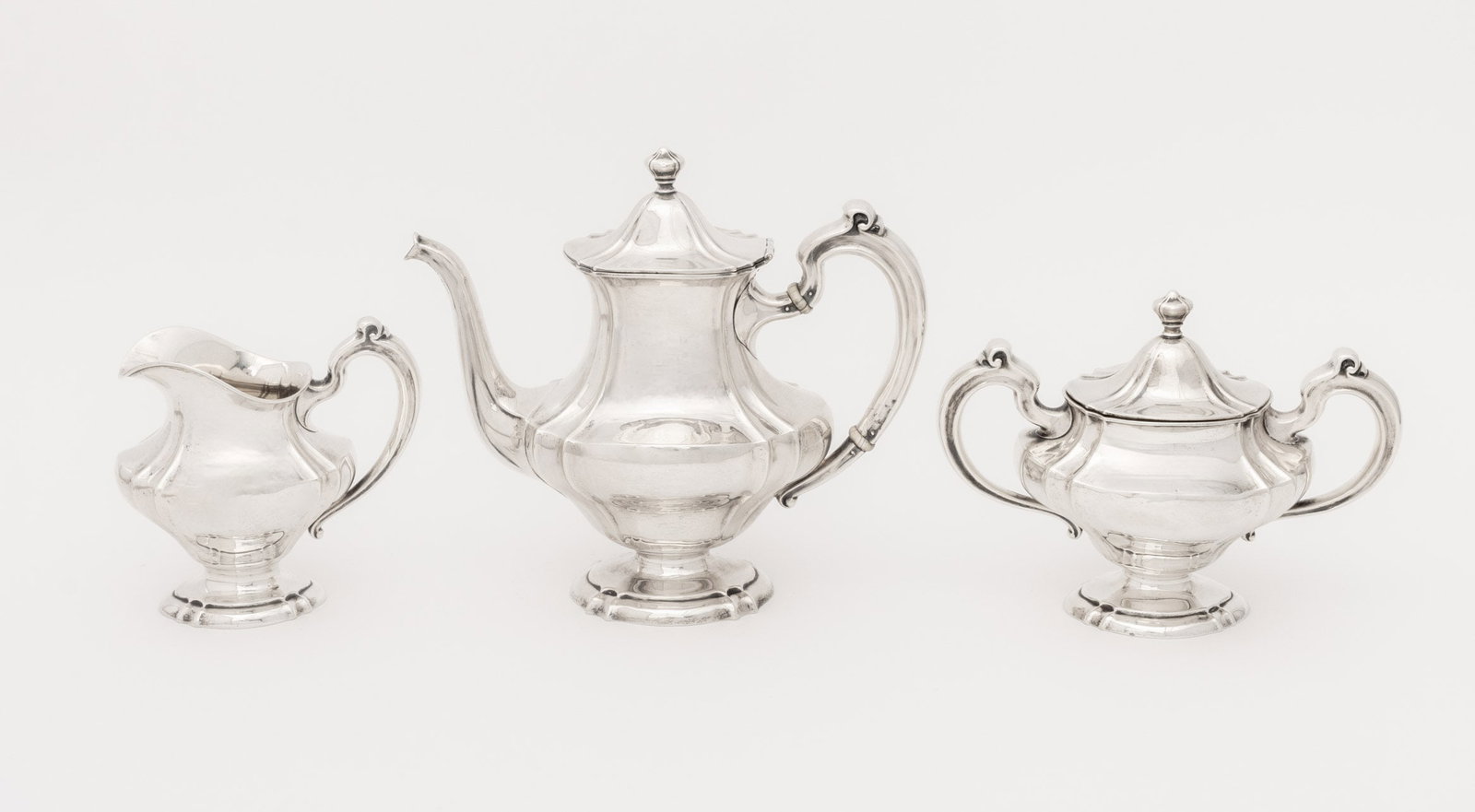 International Sterling Silver Tea Set, 3 Pcs. - 8