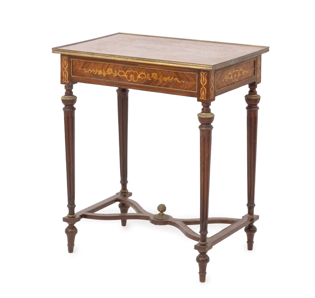 Louis XVI Style Kingwood and Marquetry Side Table (1 of 9)