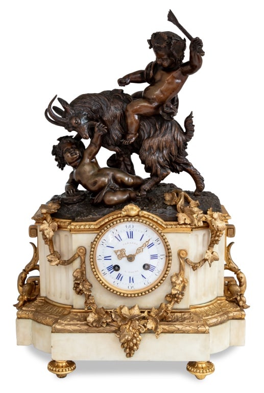 Louis XVI Style Bronze and Marble Clock, 19th C. (1 of 5)