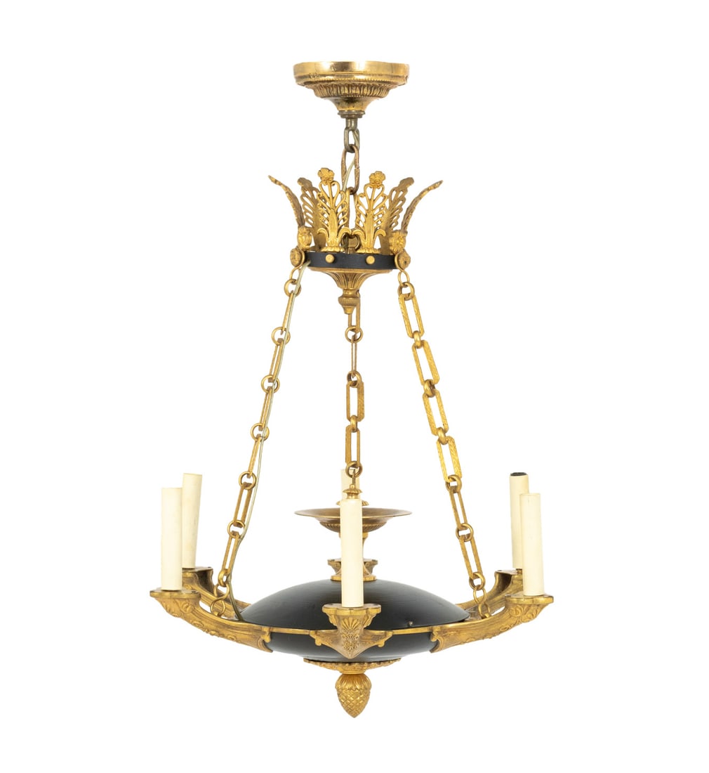 Empire Style Gilt Bronze Six-Branch Chandelier (1 of 8)