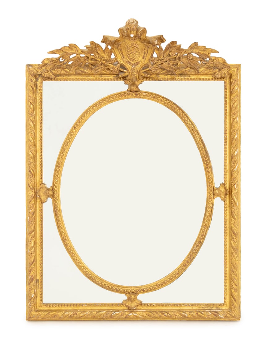 Louis XVI Style Giltwood Framed Cushion Mirror (1 of 8)
