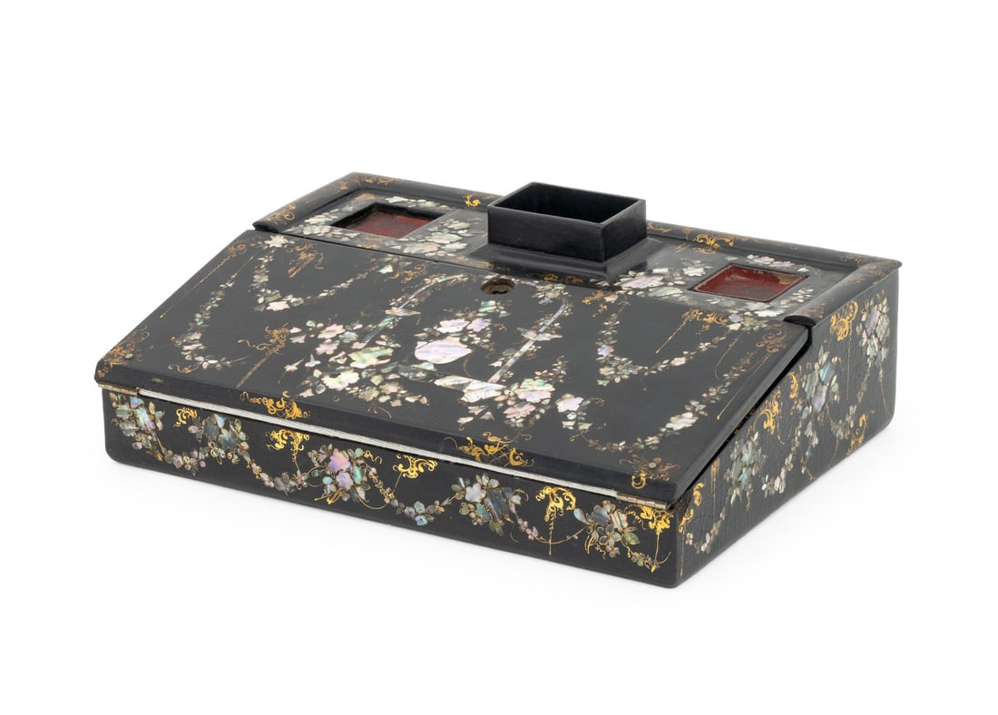 Victorian Mother-of-Pearl Inlaid Writing Box (1 of 11)