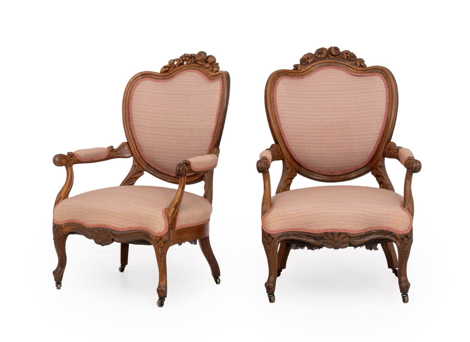 Louis XV Style Walnut Fauteuils, Pair (1 of 10)