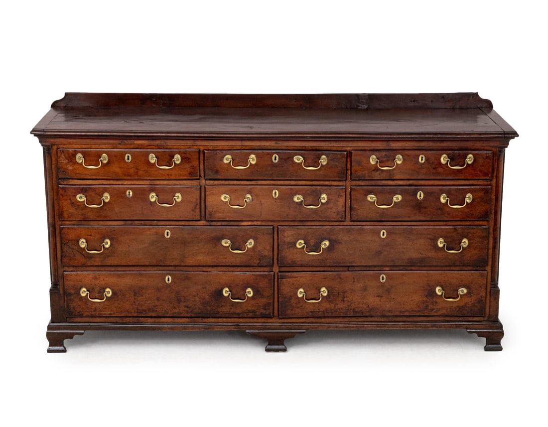 George III Provincial Yew Long Chest of Drawers (1 of 7)
