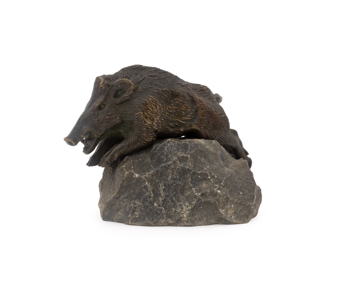 Grand Tour Style Boar Patinated Metal Sculpture (1 of 8)