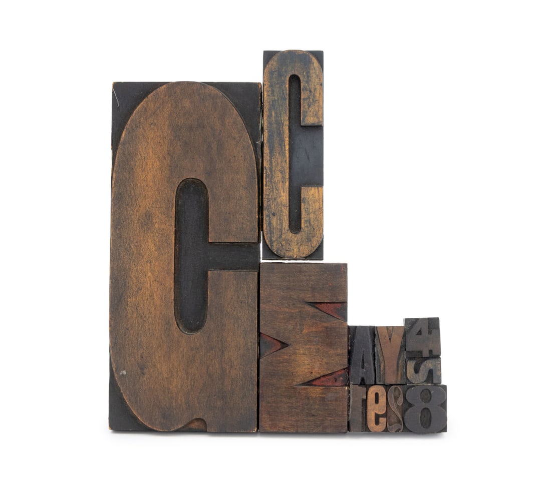 Antique Printer's Block Assemblage Sculpture, 1978 (1 of 8)