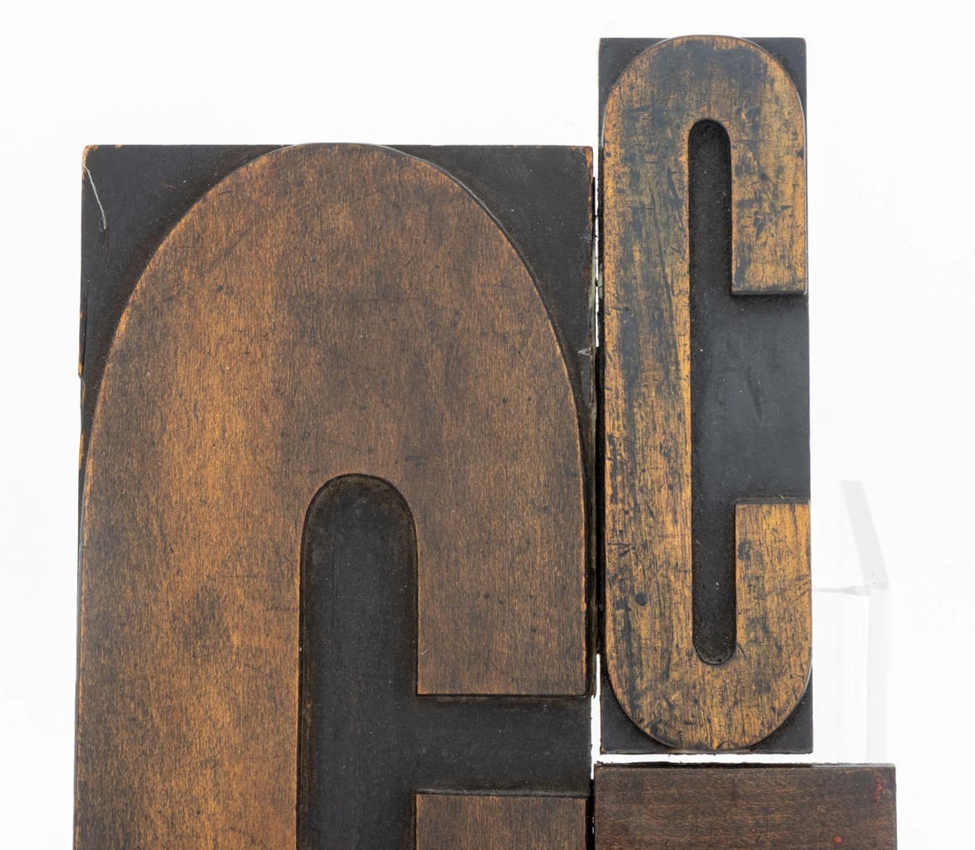 Antique Printer's Block Assemblage Sculpture, 1978 - 2