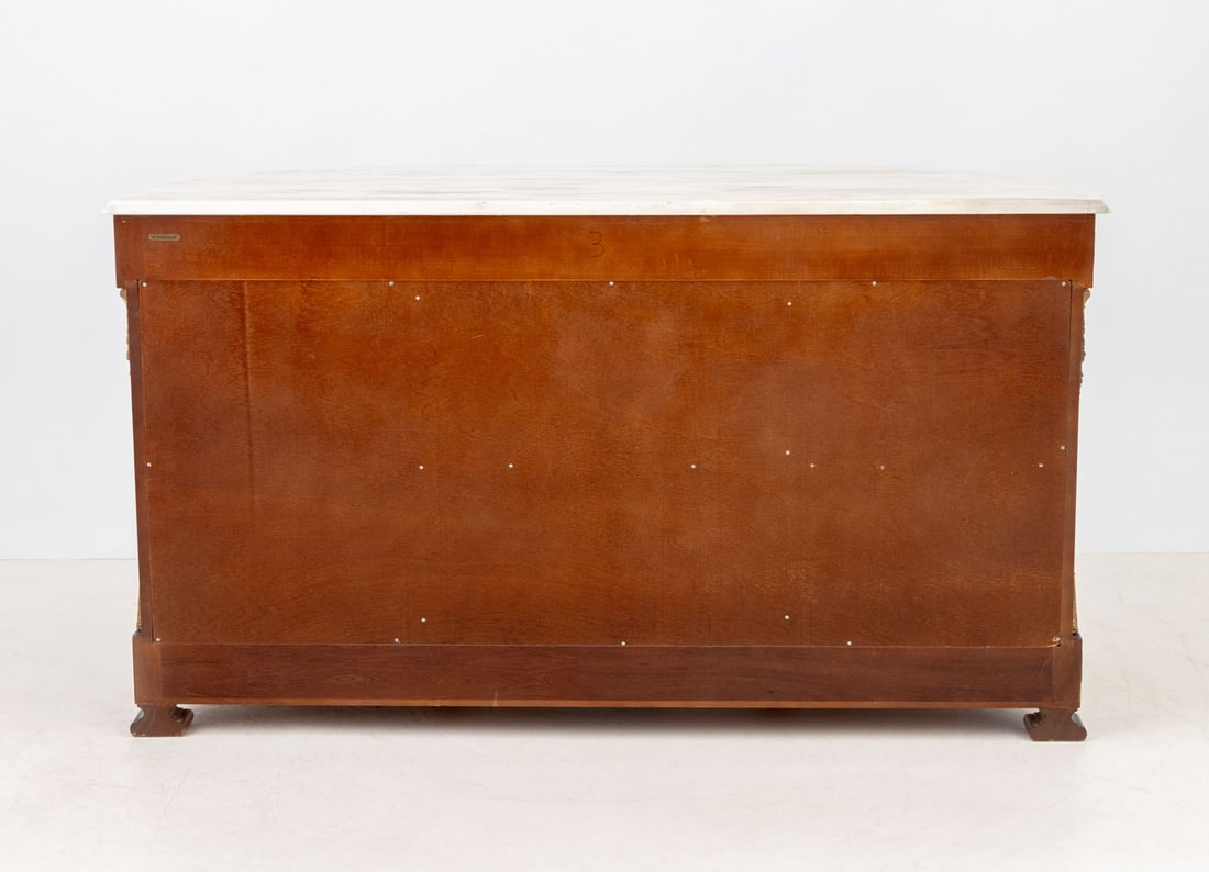 French Empire Style Marble Top Mahogany Sideboard - 11