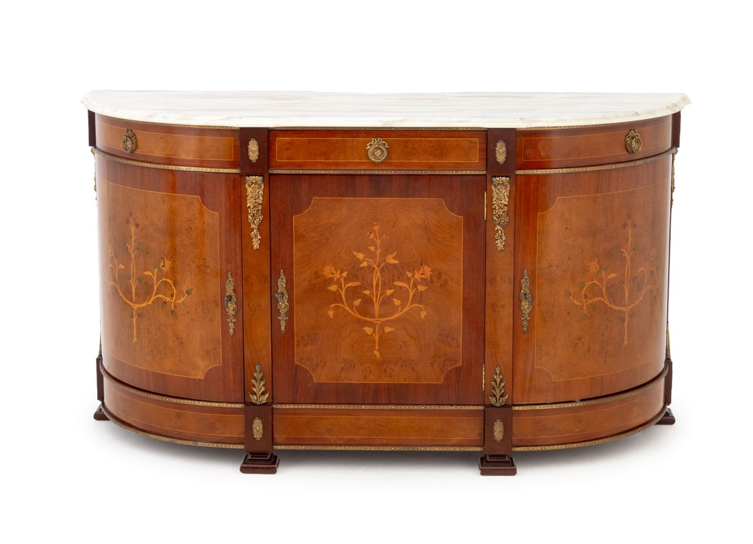 French Empire Style Marble Top Mahogany Sideboard (1 of 12)