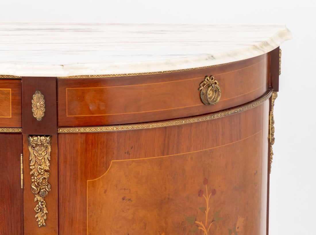 French Empire Style Marble Top Mahogany Sideboard - 2