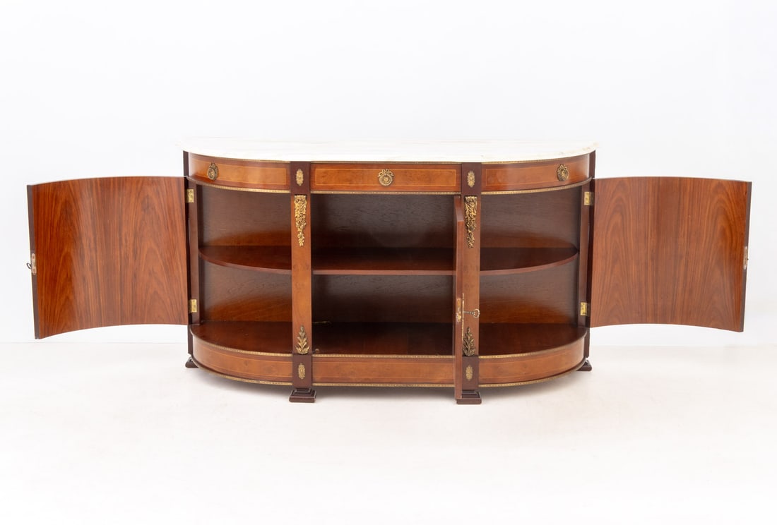 French Empire Style Marble Top Mahogany Sideboard - 4
