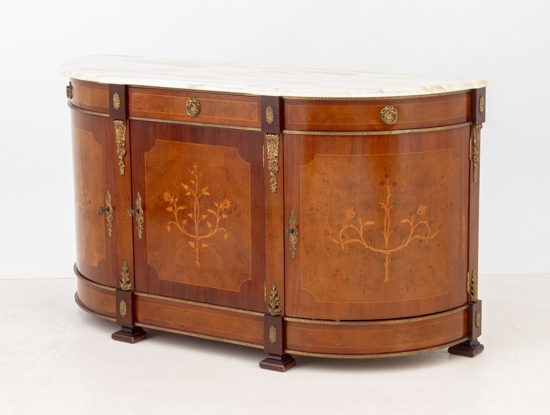 French Empire Style Marble Top Mahogany Sideboard - 5