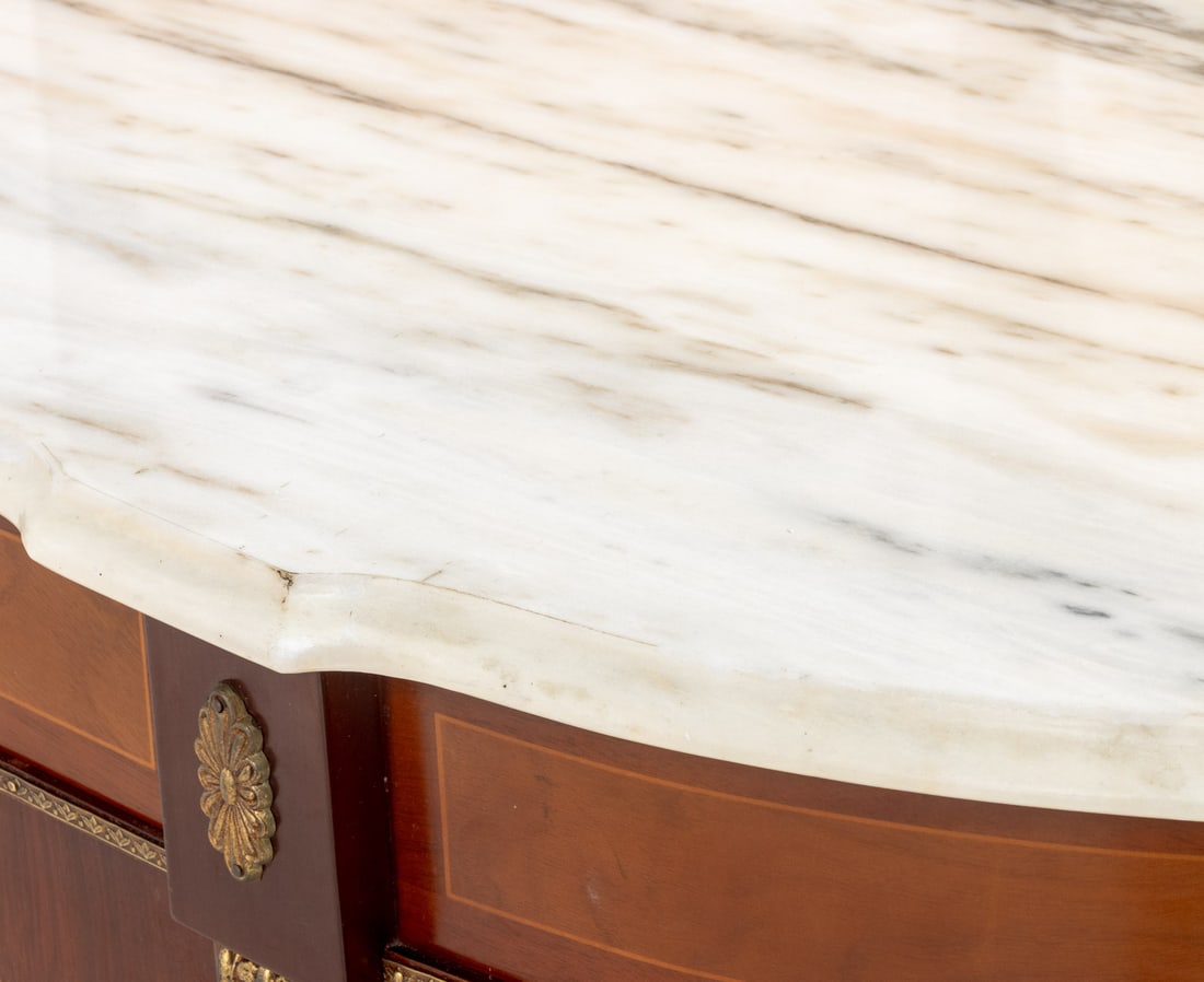 French Empire Style Marble Top Mahogany Sideboard - 9