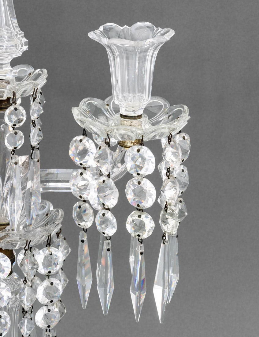Two-Branch Crystal Candelabra, Pair - 3