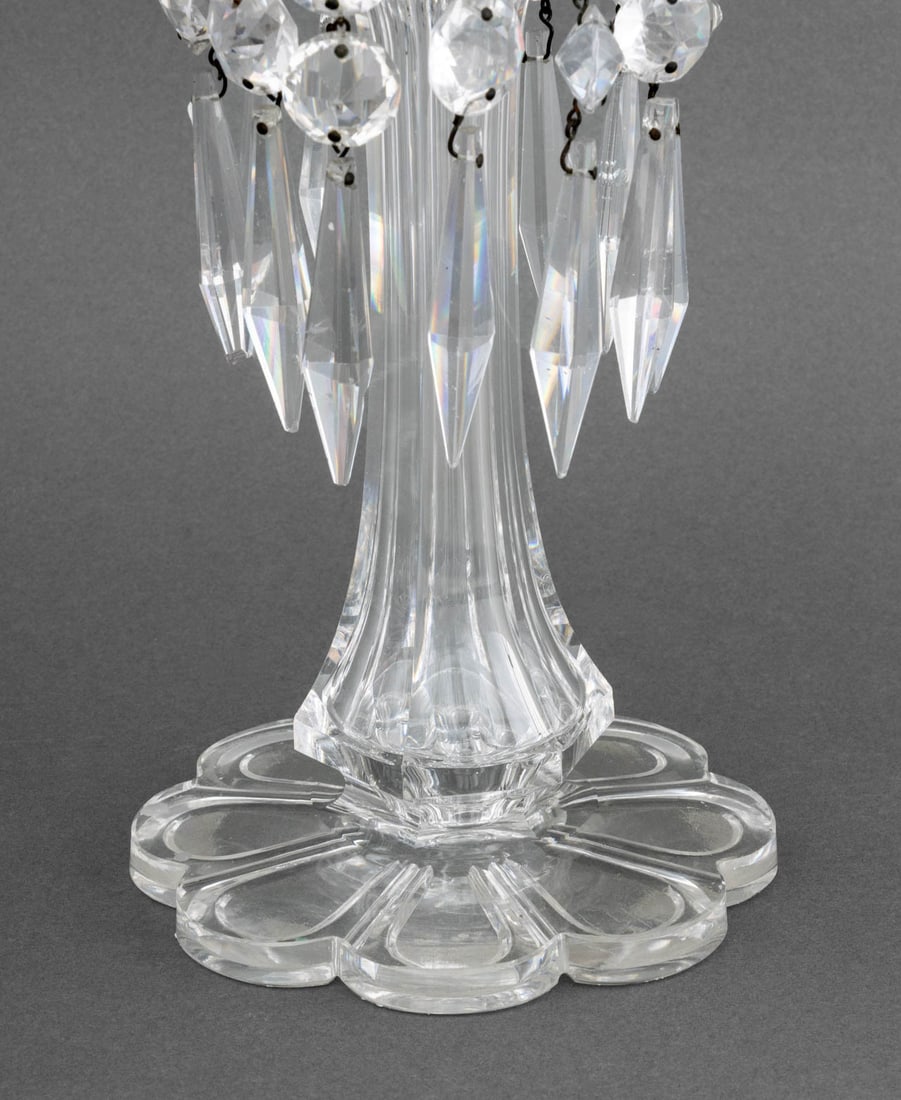 Two-Branch Crystal Candelabra, Pair - 5