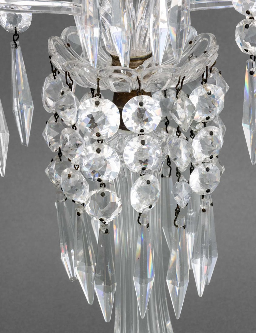 Two-Branch Crystal Candelabra, Pair - 6