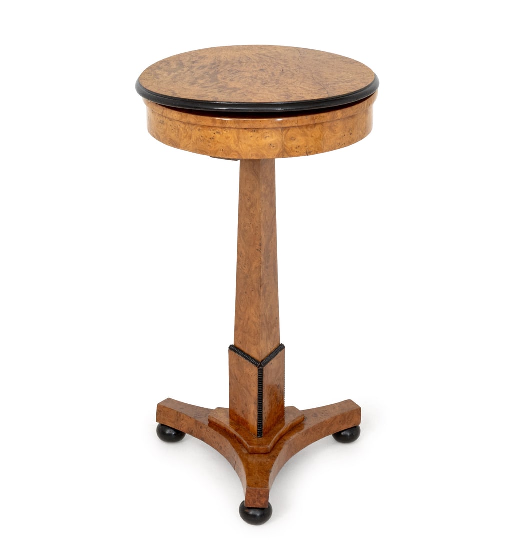Biedermeier Birch Circular Work Table, 19th C. (1 of 6)