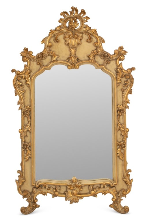Louis XV Style Cream Painted and Giltwood Mirror (1 of 4)