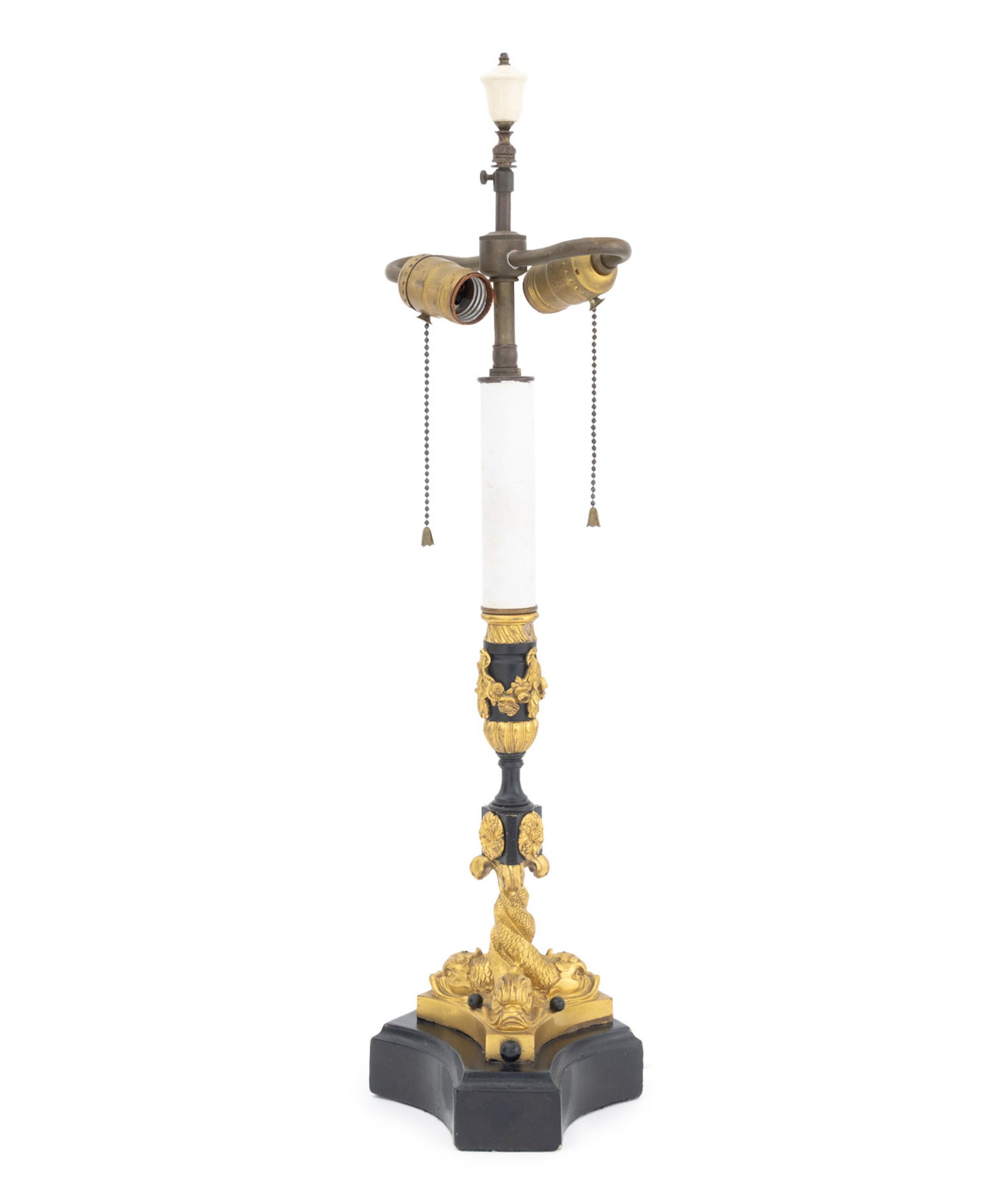 Louis XVI Style Gilt & Patinated Candlestick Lamp (1 of 8)