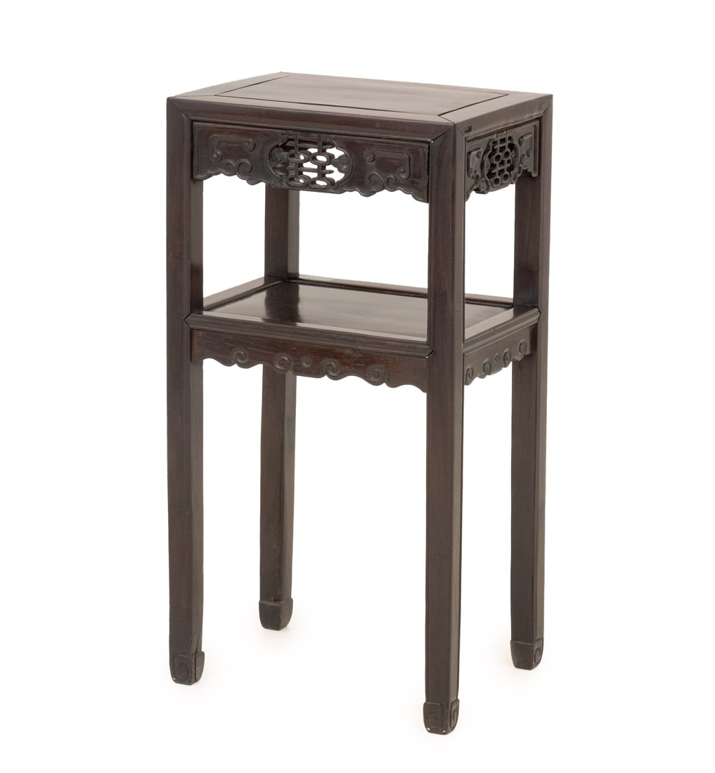 Chinese Hardwood Two-Tier Side Table (1 of 6)
