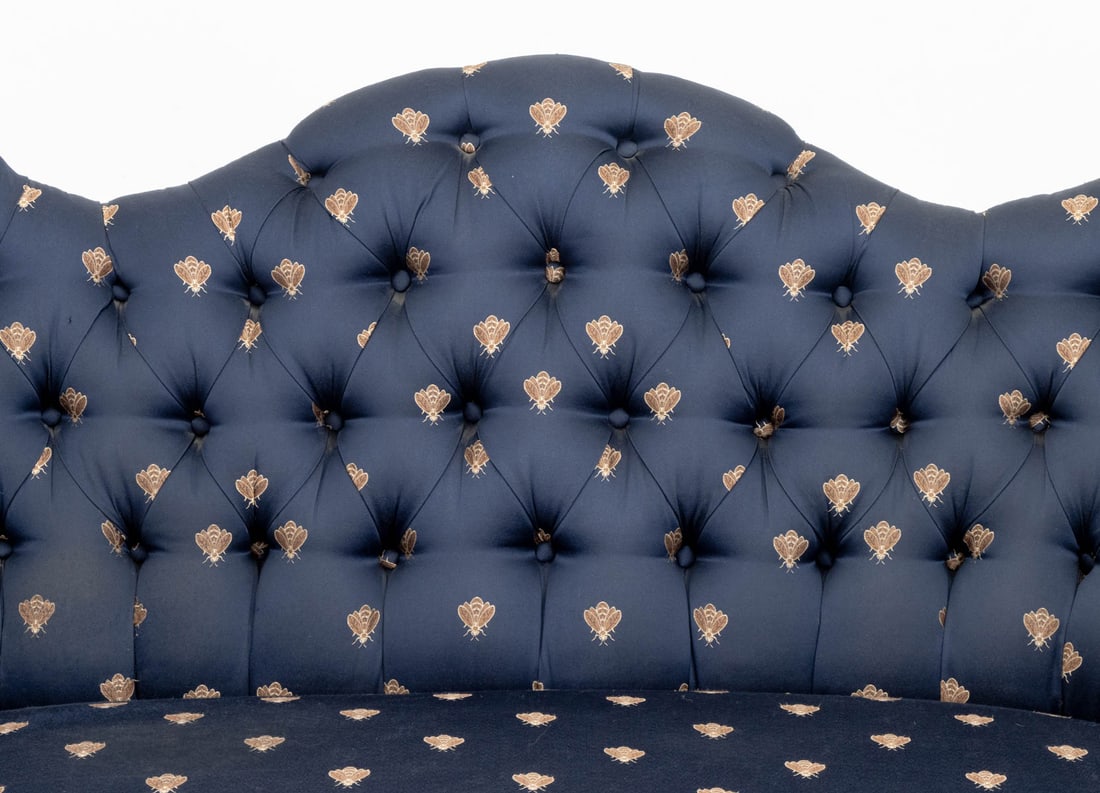 Victorian Button-Tufted Upholstered Walnut Sofa - 4