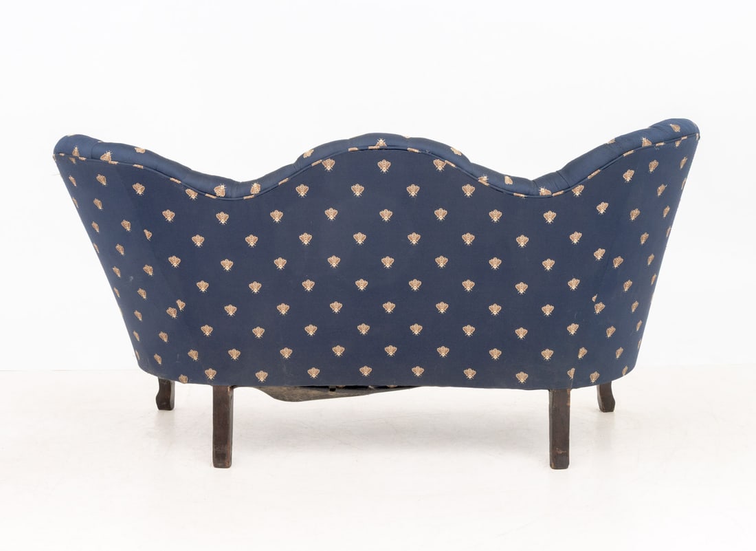 Victorian Button-Tufted Upholstered Walnut Sofa - 8