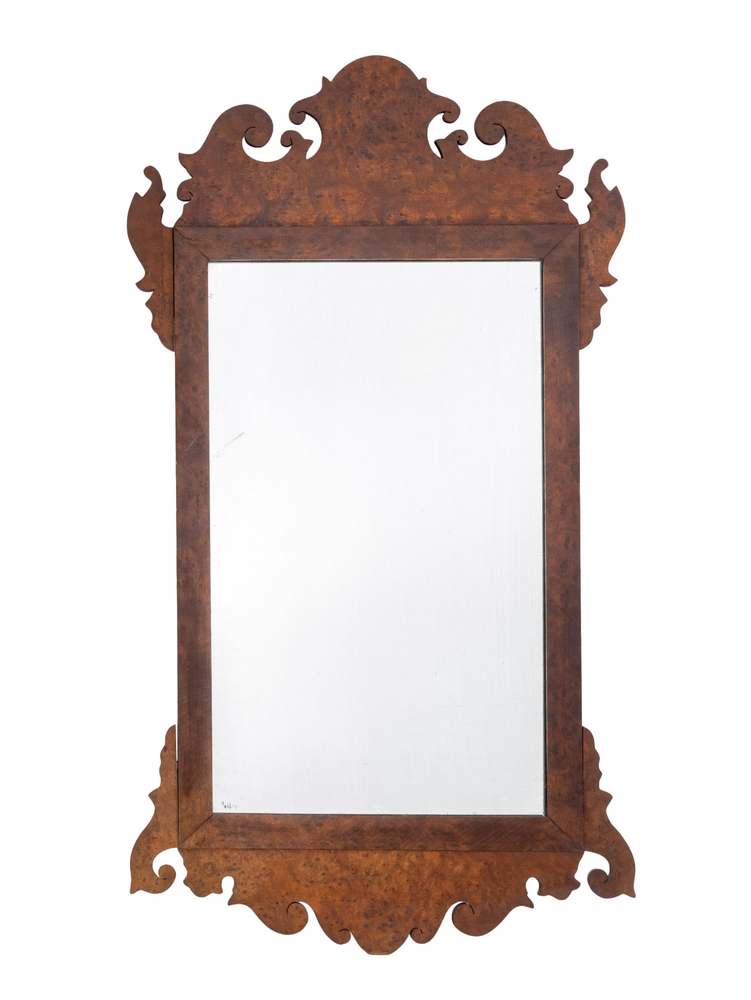 Chippendale Style Bird's Eye Maple Framed Mirror (1 of 7)