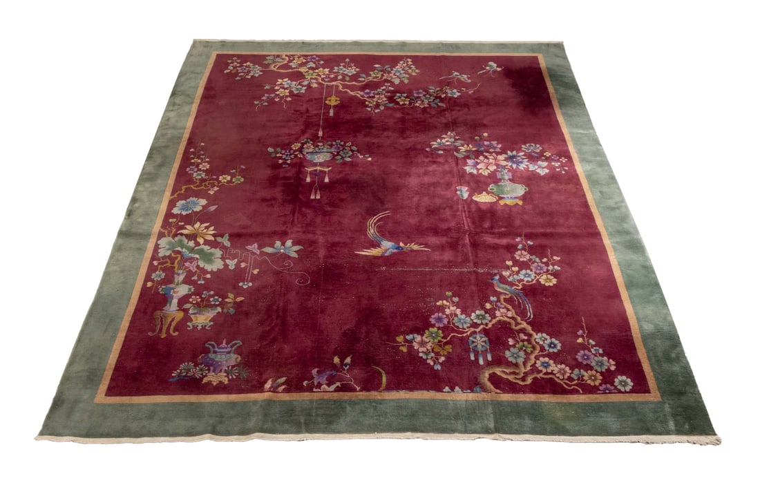 Nichols Chinese Art Deco Carpet, 12' 6" x 9' 9" (1 of 6)