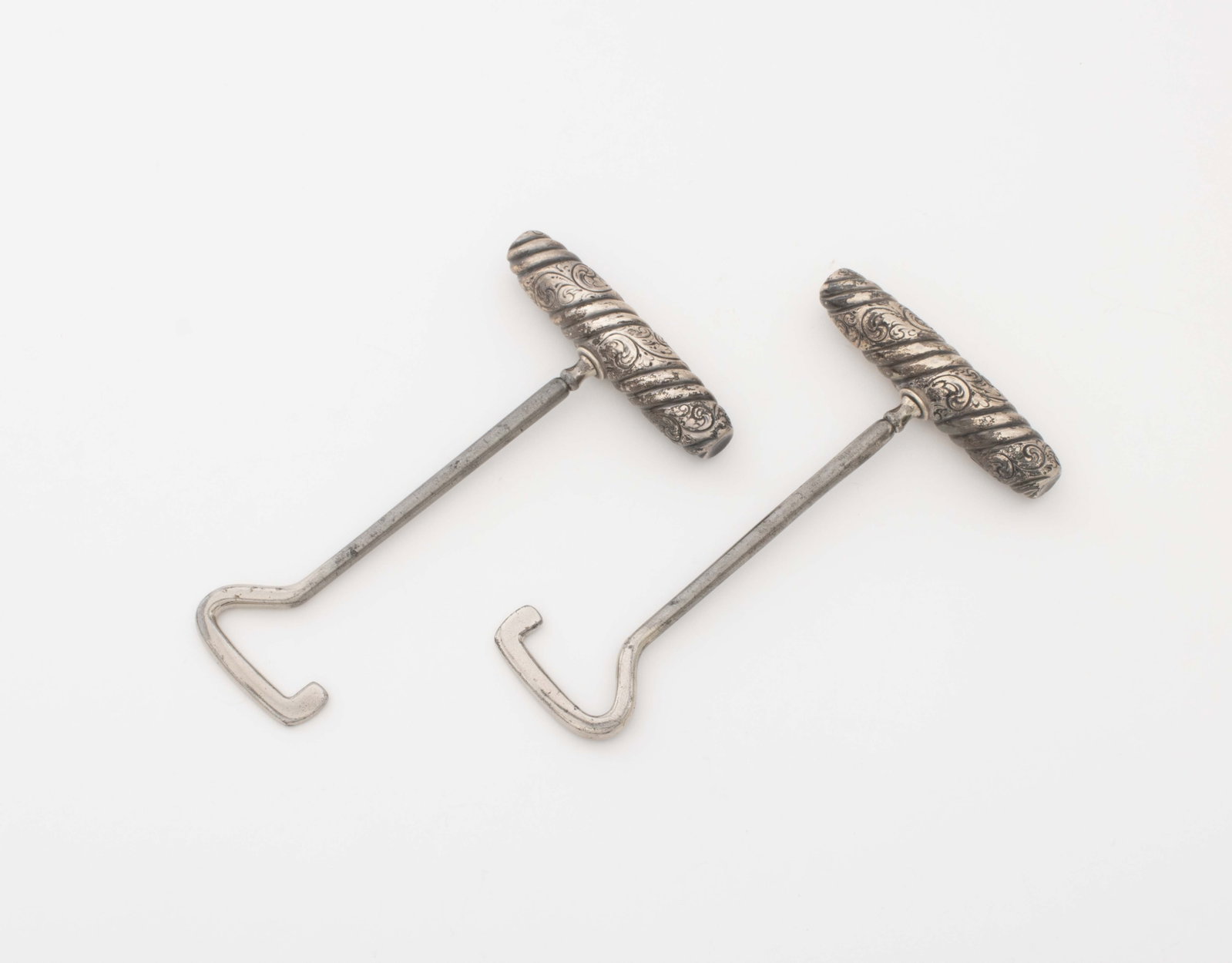 American Sterling Silver Handled Boot Pulls, Pair - 3