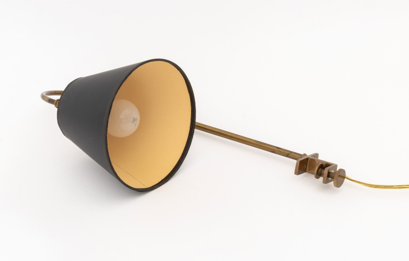 Modern Arc Form Brass Table Lamp - 7
